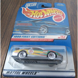 1999 Hot Wheels #912 -First Editions 10/26 - Porsche 911 GT3 Cup (Silver)